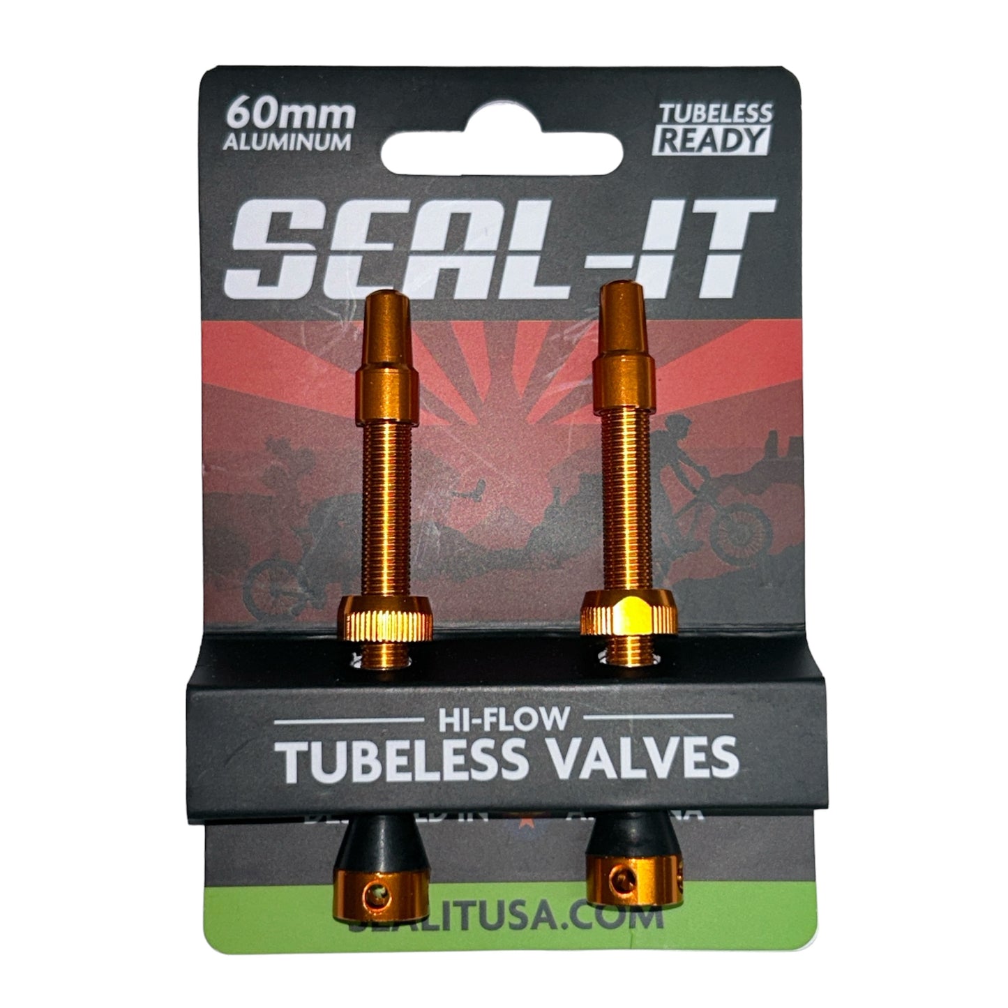 Seal-It  Hi-Flow Tubeless Valves - One pair Multicolors