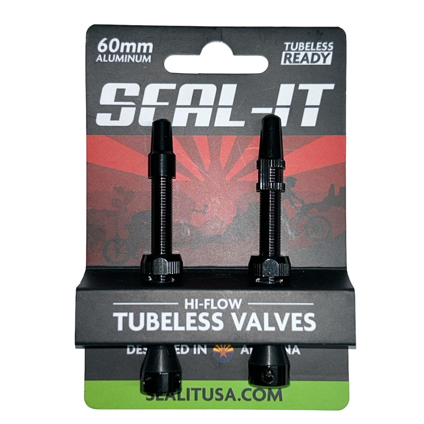 Seal-It  Hi-Flow Tubeless Valves - One pair Multicolors