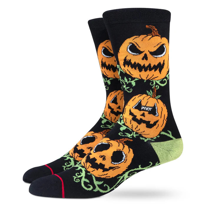 Pyvot Socks Haunted Harvest Angry Pumpkin Halloween