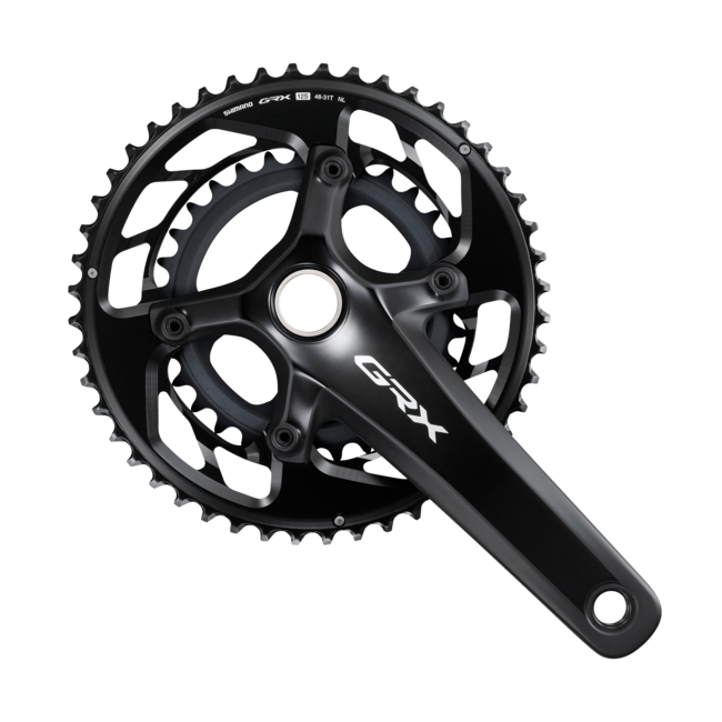 Shimano GRX FC-RX820-2 Crankset - 170mm, 12-Speed, 48/31t, 110/80 BCD, Hollowtech II, Black