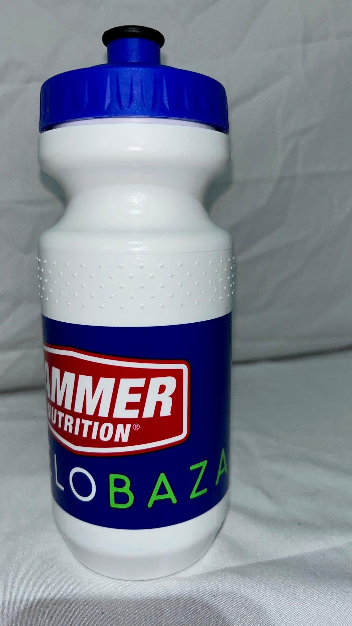 VeloBazaar Big Mouth 21oz Water Bottle with Hammer Nutrition White Cap